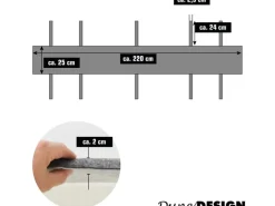 2 Bierbank Auflagen zum Wenden 220 x 25 x 2 cm aus Filz*DuneDesign Online