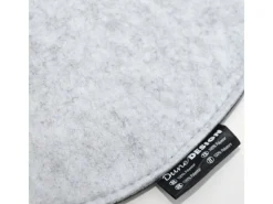 DuneDesign Gartenstuhlauflagen|Sitzkissen|4 Ovale Sitzkissen aus Filz 40 x 37 cm in Grau und Hellgrau