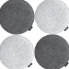DuneDesign Sitzkissen|Gartenstuhlauflagen|4 Runde Sitzkissen aus Filz Ø 35 x 2,5 cm in Grau