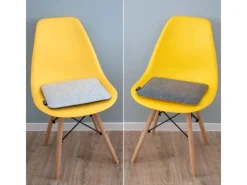 DuneDesign Sitzkissen|Gartenstuhlauflagen|Eckiges Sitzkissen aus Filz 35 x 35 cm 30 mm Stark in Grau