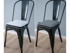 DuneDesign Sitzkissen|Gartenstuhlauflagen|Eckiges Sitzkissen aus Filz 35 x 35 cm 30 mm Stark in Grau