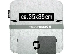 Eckiges Sitzkissen aus Filz 35 x 35 cm 8 mm Stark in Hellem Grau*DuneDesign Outlet