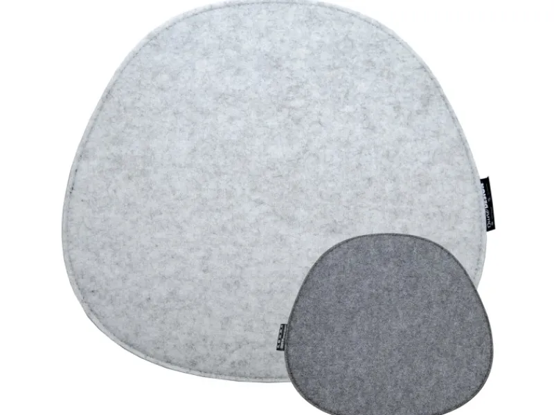 DuneDesign Sitzkissen|Gartenstuhlauflagen|Ovales Sitzkissen aus Filz 40 x 37 cm 8 mm Stark in Grau