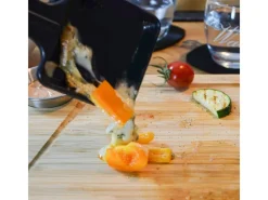 DuneDesign Tischgrills|Raclette Teller Set mit Dipschale für 4 Personen 30 x 25 cm