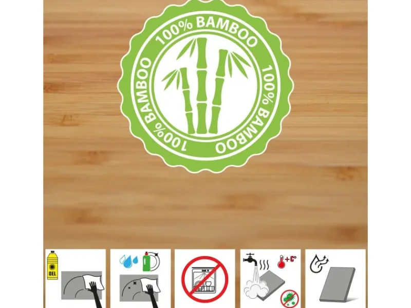 Raclettebrett mit Spachtel für 4 Personen 30 x 22 cm aus Bambus*DuneDesign Outlet