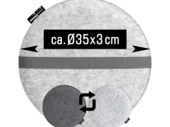 Rundes Sitzkissen aus Filz Ø 35 cm 30 mm Stark in Grau*DuneDesign Discount