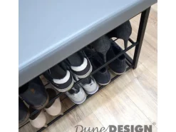 Schuhregal mit Sitzbank 95 x 33 x 52 cm Hellgrau*DuneDesign Sale