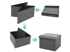 DuneDesign Gartenstühle|Sitzhocker mit Stauraum 56 x 56 x 40 aus Filz Grau