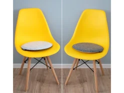 DuneDesign Sitzkissen|Sitzkissen Rund Ø 35 cm 25 mm Stark aus Filz in Grau