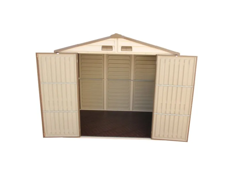 Kunststoff-Gerätehaus WoodSide Beige 7,6 m²*Duramax Hot