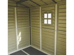 Kunststoff-Gerätehaus WoodSide Beige 7,6 m²*Duramax Hot