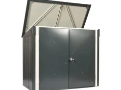 Duramax Mülltonnenboxen|Mülltonnenbox 154,2 x 130,5 x 96 cm (B x H x T) Anthrazit/Weiß