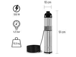 4 Zoll Tiefbrunnenpumpe Brunnenpumpe aus Rostfreiem Edelstahl 550W*Eberth Discount