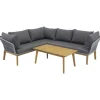 Lounge-Gartenmöbel|ebuy24 Chania Lounge-Set 2 Teile Grau Natur