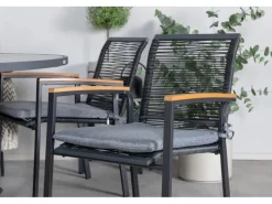 ebuy24 Dallas Gartenstuhl Stapelbar Schwarz Natur* Best