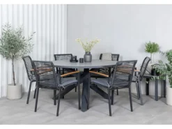 ebuy24 Dallas Gartenstuhl Stapelbar Schwarz Natur* Best