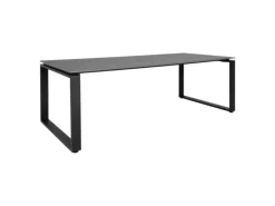 ebuy24 Denver Gartentisch 220 x 100 cm Grau Schwarz* Outlet