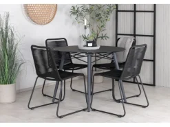 Gartenstühle|ebuy24 Lindos Gartenstuhl Stapelbar Schwarz