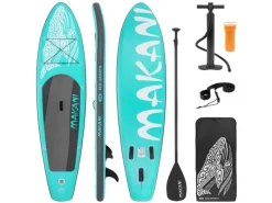 ECD Germany Wassersport|Aufblasbares Stand Up Paddle Board Makani 320 x 80 x 15cm Türkis PVC