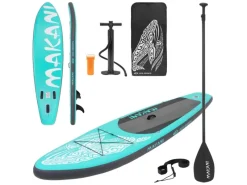 ECD Germany Wassersport|Aufblasbares Stand Up Paddle Board Makani 320 x 80 x 15cm Türkis PVC