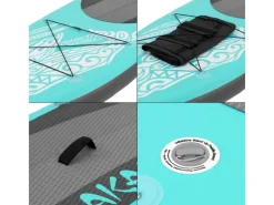 ECD Germany Wassersport|Aufblasbares Stand Up Paddle Board Makani 320 x 80 x 15cm Türkis PVC