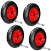 ECD Germany Streuwagen|4Er Set Schubkarrenrad Luftbereift mit Achse 4,80-4,00-8 390 mm