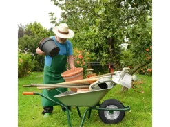 4Er Set Schubkarrenrad PU mit Blockprofil Achse 4,80-4,00-8 390 mm*ECD Germany