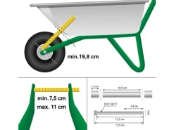 4Er Set Schubkarrenrad PU mit Blockprofil Achse 4,80-4,00-8 390 mm*ECD Germany