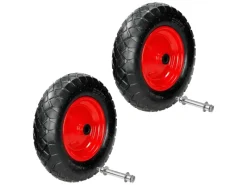 2Er Set Schubkarrenrad Luftbereift mit Achse 4,80-4,00-8 390 mm*ECD Germany Sale