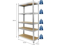 2Er Set Werkstattregal 200x100x50 cm Metall Verzinkt bis 750 kg*ECD Germany Outlet