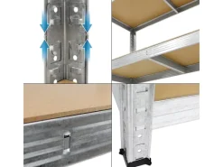 2Er Set Werkstattregal 200x100x50 cm Metall Verzinkt bis 750 kg*ECD Germany Outlet