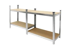 ECD Germany Weitere Ordnungssysteme Für Den Garten|2Er Werkstattregal 160x80x40cm bis 320kg aus Metall 4 MDF-Platten