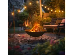 Feuerschale 50x24 cm aus Stahl mit 3 Füße Feuerstelle für den Garten*ECD Germany Outlet