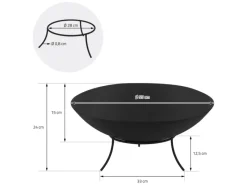 ECD Germany Gartenkamine|Feuerschalen|Feuerschale 55x24 cm aus Stahl mit 3 Füße Feuerstelle für den Garten