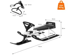 ECD Germany Outdoor-Spielzeug|Lenkschlitten in für Kinder ab 5 Jahre bis 90 kg 119x38x50 cm