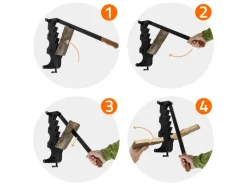 Manueller Holzspalter Gusseisen Schwarz Wandmontage mit Holzgriff*ECD Germany Online