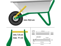 Schubkarrenrad Luftbereift mit Achse 4,80-4,00-8 390 mm 200 kg*ECD Germany New