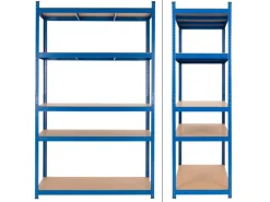 ECD Germany Weitere Ordnungssysteme Für Den Garten|Werkstattregal 200x100x50 cm Blau aus Metall Belastbar bis 875 kg