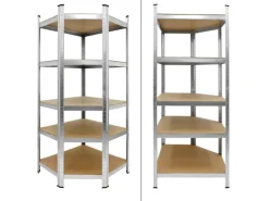 ECD Germany Weitere Ordnungssysteme Für Den Garten|Werkstattregal Eckregal 180x70x40 cm bis 750 kg 5 MDF-Platten Eck