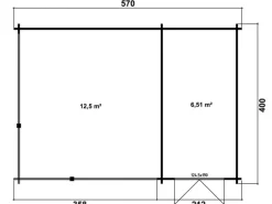 5-Eck Gartenlaube Maik-40 Natur 600 cm x 425 cm, imprägniert*Alpholz New