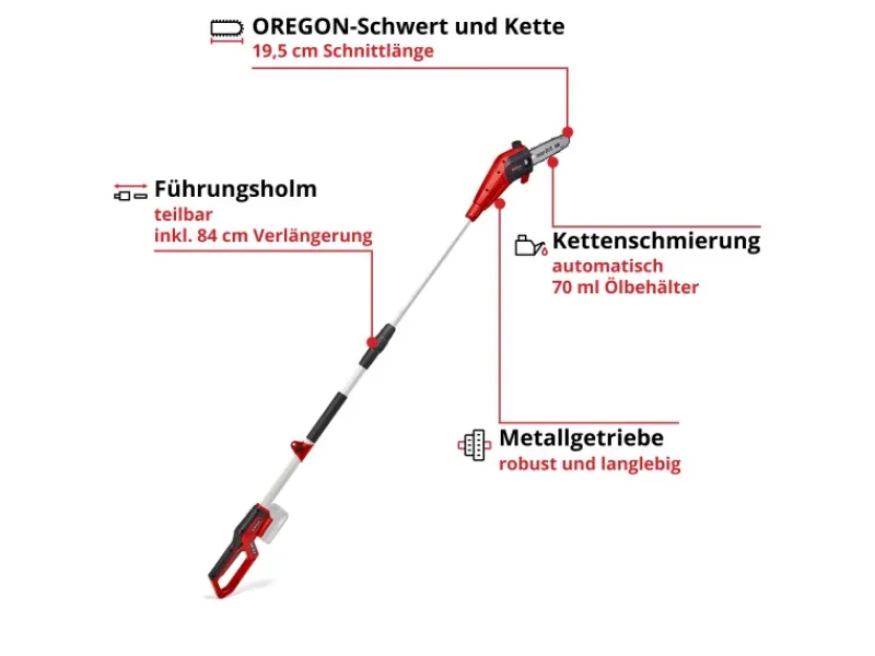 Einhell Kettensägen|Power X-Change Akku-Hochentaster GC-LC 18/20 Li T-Solo