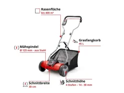 Power X-Change Akku-Spindelmäher GE-HM 18/38 Li-Solo*Einhell Online