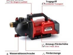 Einhell Brunnenpumpe|Wasserpumpe|Power X-Change Akku-Gartenpumpe Aquinna