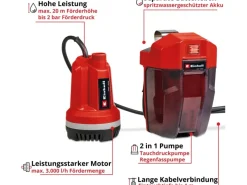 Einhell Wasserpumpe|Brunnenpumpe|Power X-Change Akku-Klarwasserpumpe GE-PP 18 RB Li - Solo