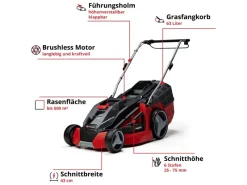 Einhell Rasenmäher|Power X-Change Akku-Rasenmäher GE-CM 43 Li 63 l Fangkorb inkl. 2 Akkus