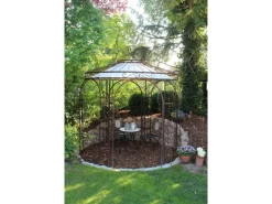 Pavillons|Eleo Pavillon Metall Milano 300 cm x Ø 290 cm Unbeschichtet