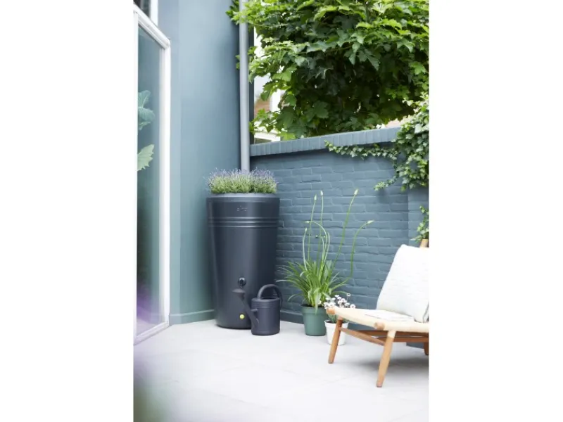 Elho Regenwasser-Nutzung|Regentonne Green-Basics 200 Liter living schwarz