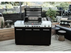 Enders Gasgrills|Gasgrill Uniq Pro 3 IK Kitchen Cruster 120 cm x 147 cm Schwarz-Edelstahl
