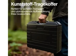 EVOCAMP Campingzubehör|Camping Gaskocher 1-Flammig 2,2 kW mit Piezozündung für 227g Kartuschen