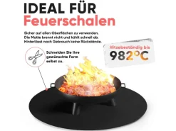 EVOCAMP Grillzubehör|Feuerschalen|Feuerfeste Unterlage 50 x 50 cm bis zu 982 °C für Grill Nicht Brennbar Brandschutz